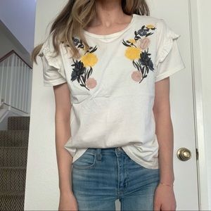 Stevie Hender floral embroidered t-shirt